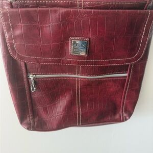 Relic Red Faux Crocodiles Leather Bag